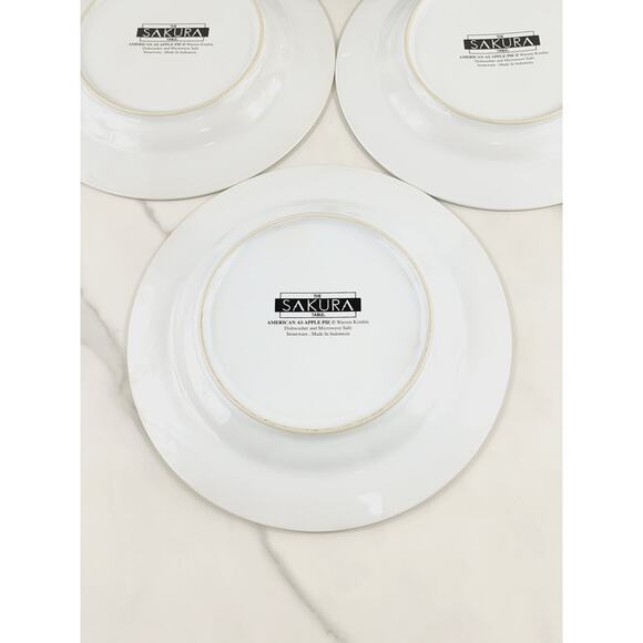 Sakura American As Apple Pie Salad Plate 8 1/4" Flag Dinnerware Stoneware x4 - Picture 11 of 13